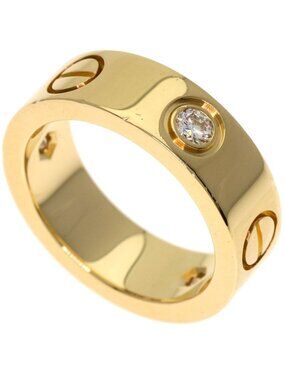 Cartier Love Ring Half Diamond 46 18K Yellow Gold